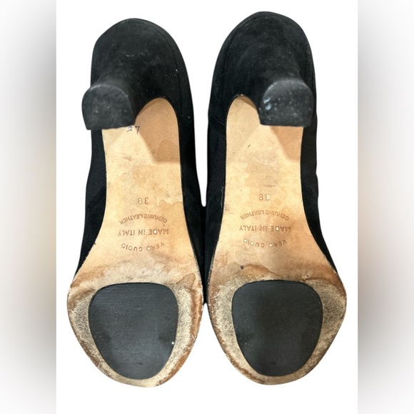 ANYI LU Suede Leather Bow Elastic Side Pump 2” Heels, size 7.5, retail $378 - Picture 5 of 5